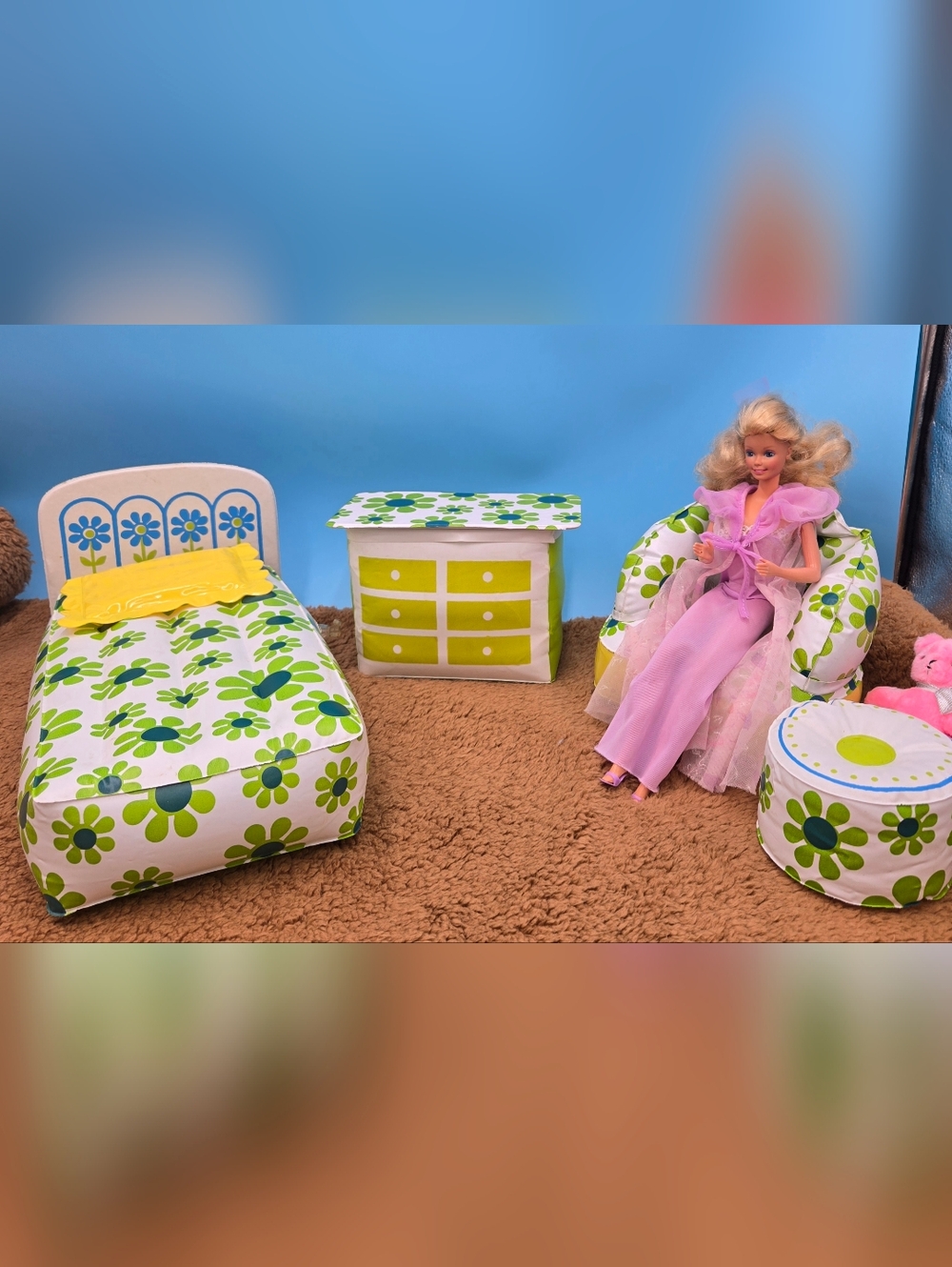 Vintage Puff'n Play Inflatable Doll Furniture